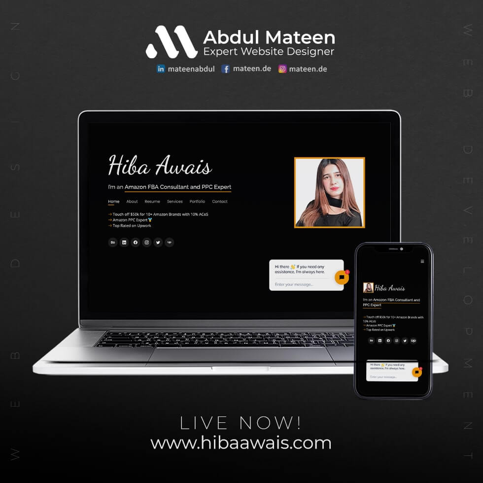 Hiba Awais PPC Expert - Cutom Portfolio Website Design and Development